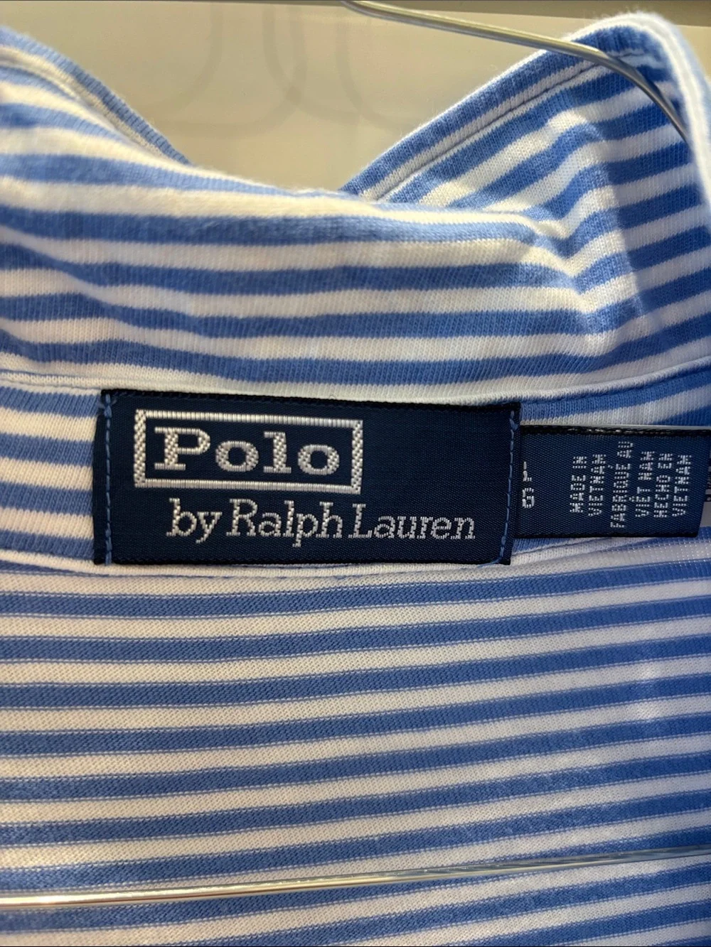 Polo by Ralph Lauren Light Blue & White Striped Polo Shirt